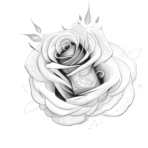 roses with crown tattoo design idea