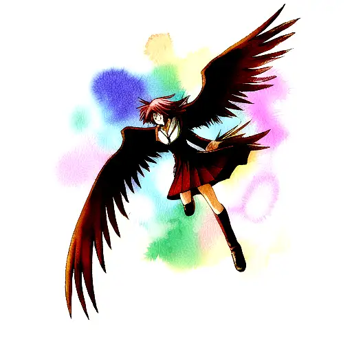 phoenix watercolor tattoo design idea