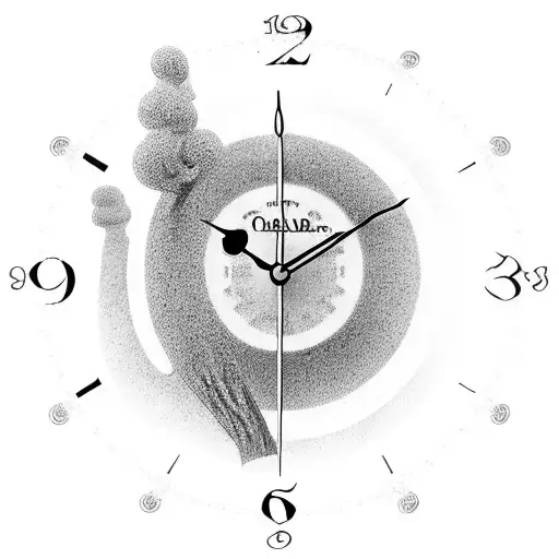 grandfather clock tree tattoo design idea