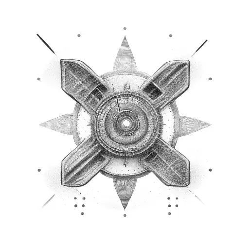 gears turning to sand tattoo design idea