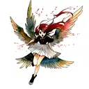 phoenix watercolor tattoo design idea