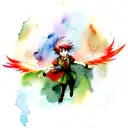 phoenix watercolor tattoo design idea