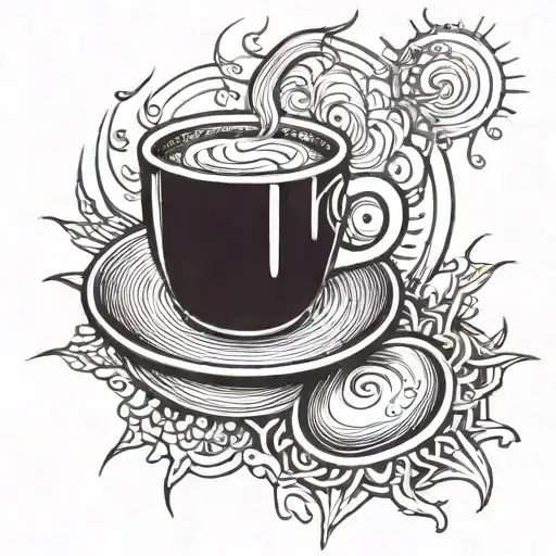 coffee, loss, sun tattoo design idea