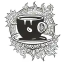 coffee, loss, sun tattoo design idea