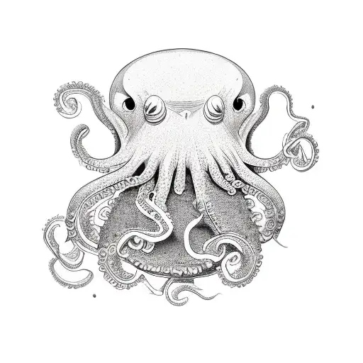 cute octopus with candies tattoo design idea