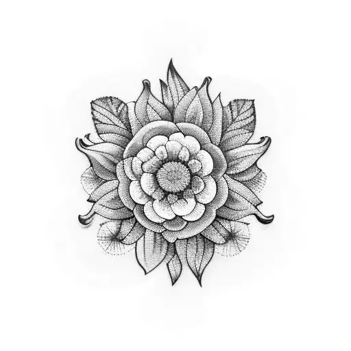 Microphone surrounded by colorful flowers in a 70s psychedelic style tattoo design idea