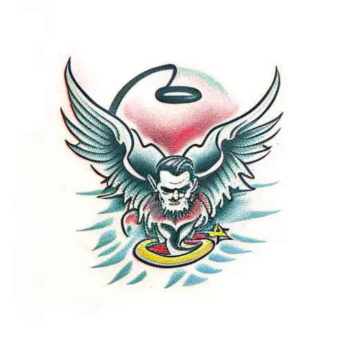 lucifer falling tattoo design idea