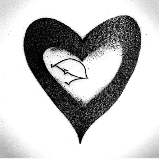 heart with number 3 tattoo design idea