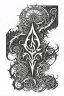 герой из игры The elder scrolls Skyrim Logo tattoo design idea