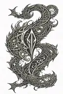 герой из игры The elder scrolls Skyrim Logo tattoo design idea