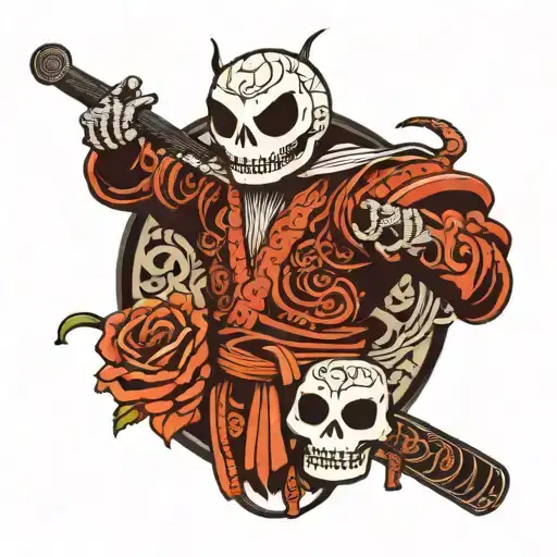 jack skellington samurai tattoo design idea