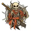 jack skellington samurai tattoo design idea