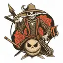 jack skellington samurai tattoo design idea