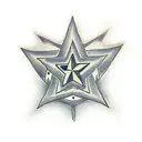 4 pointed star with power button tattoo design idea