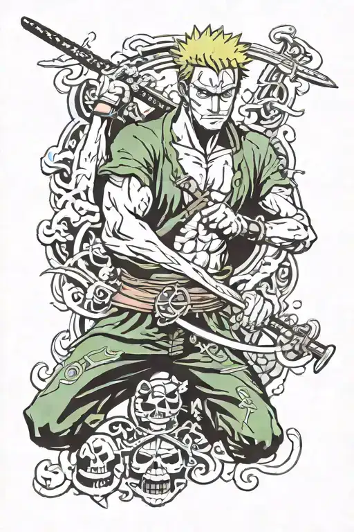 zoro one piece tattoo tattoo design idea