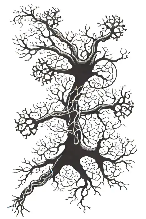a single neuron with multiple sclerosis damage to the myelin sheath tattoo design idea