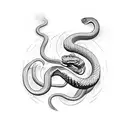snake for around elbow placement  tattoo design idea