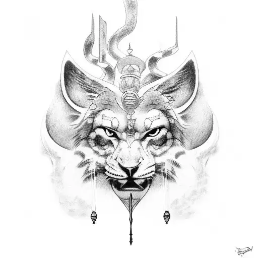 Oden face to face with Zeus tattoo design idea
