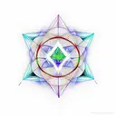 metatron's cube merging with the chakra system tattoo design idea