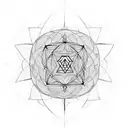 metatron's cube merging with the chakra system tattoo design idea