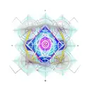 metatron's cube merging with the chakra system tattoo design idea