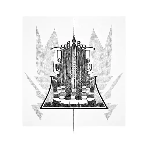 Indy 500 indycar bricks pagoda checkered flag tattoo design idea