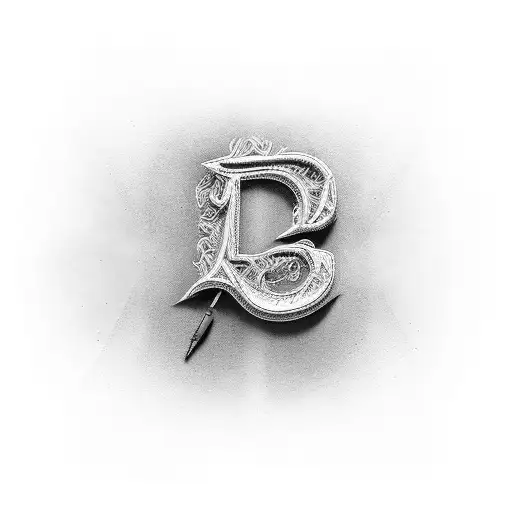 Letter J in 3D tattoo design idea