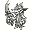 marowak pokemon and peaky blinders outfit tattoo design idea