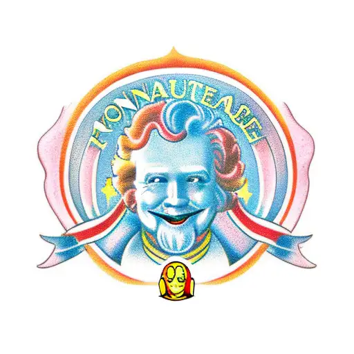 Ronald McDonald treasure vault money tattoo design idea