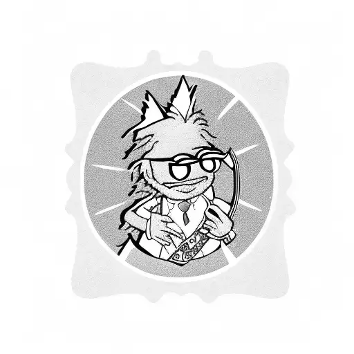 Muppet Baby beaker and bunsen tramp stamp tattoo design idea