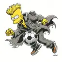 bart simpson standing on a soccer ball tattoo design idea