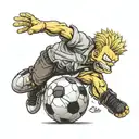 bart simpson standing on a soccer ball tattoo design idea