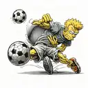 bart simpson standing on a soccer ball tattoo design idea