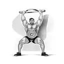 A weightlifter lifting a barbell with the word 'progress' written on it tattoo design idea