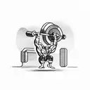 A weightlifter lifting a barbell with the word 'progress' written on it tattoo design idea
