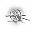 A weightlifter lifting a barbell with the word 'progress' written on it tattoo design idea