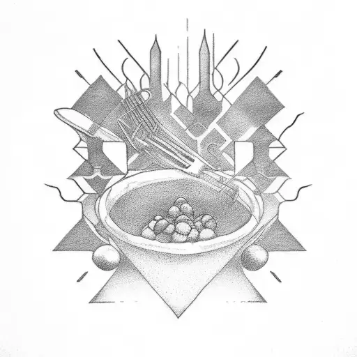 two crackers cooking tattoo design idea