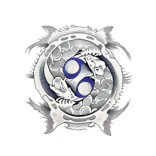 Koi Fish Yin Yang tattoo design idea