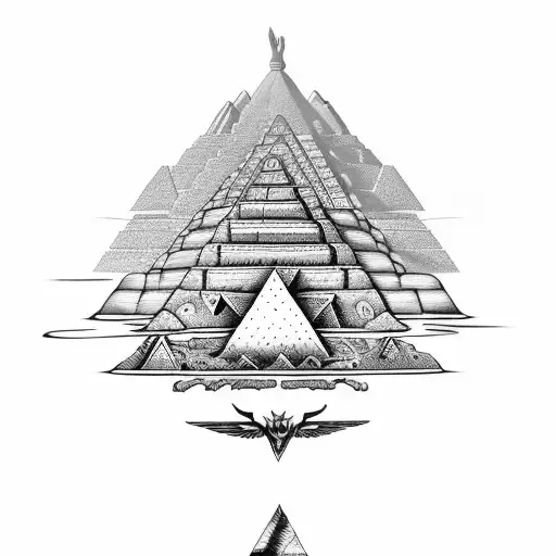 mexican tribal pyramid tattoo design idea