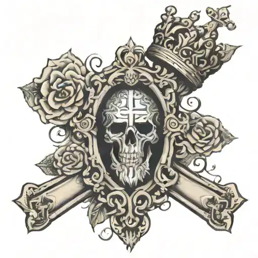 heavy is the crown so i cede to the cross tattoo design idea