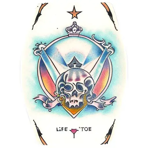 life and deaf tarot cards tattoo design idea