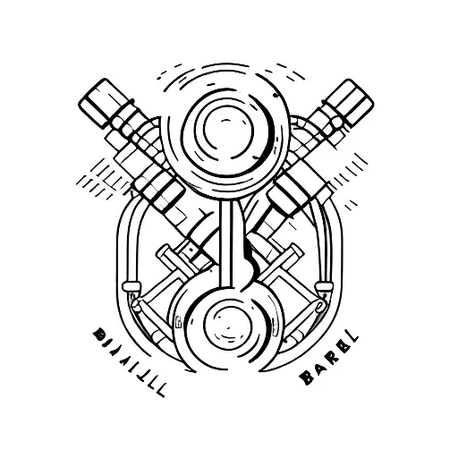 Barbell and dumbbell tattoo design idea