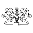 Barbell and dumbbell tattoo design idea