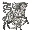 horse, sheep, snake, bird cat tattoo design idea