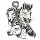 horse cat snake bird sheep tattoo design idea