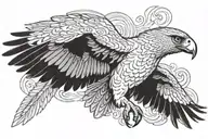 harpy eagle flying tattoo design idea