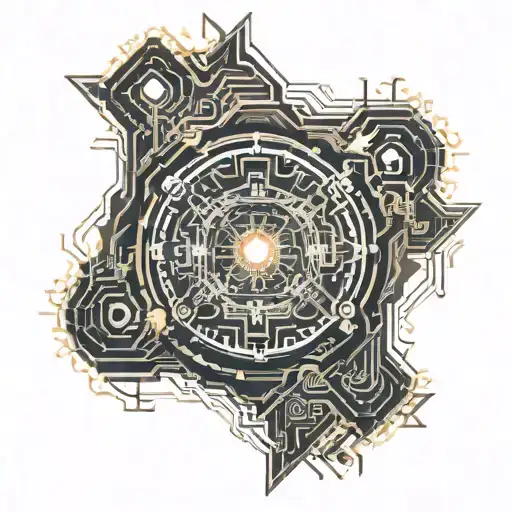 Sun shining trough clouds tattoo design idea