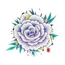 flower tattoo on upper arm to shoulder tattoo design idea