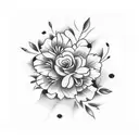 flower tattoo on upper arm to shoulder tattoo design idea