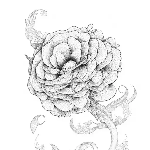 bunch of flowers tattoo design idea